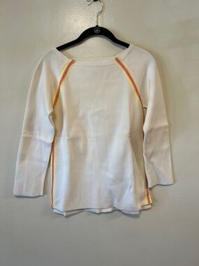 Crewcuts White Long-Sleeve Top with Neon Trim
